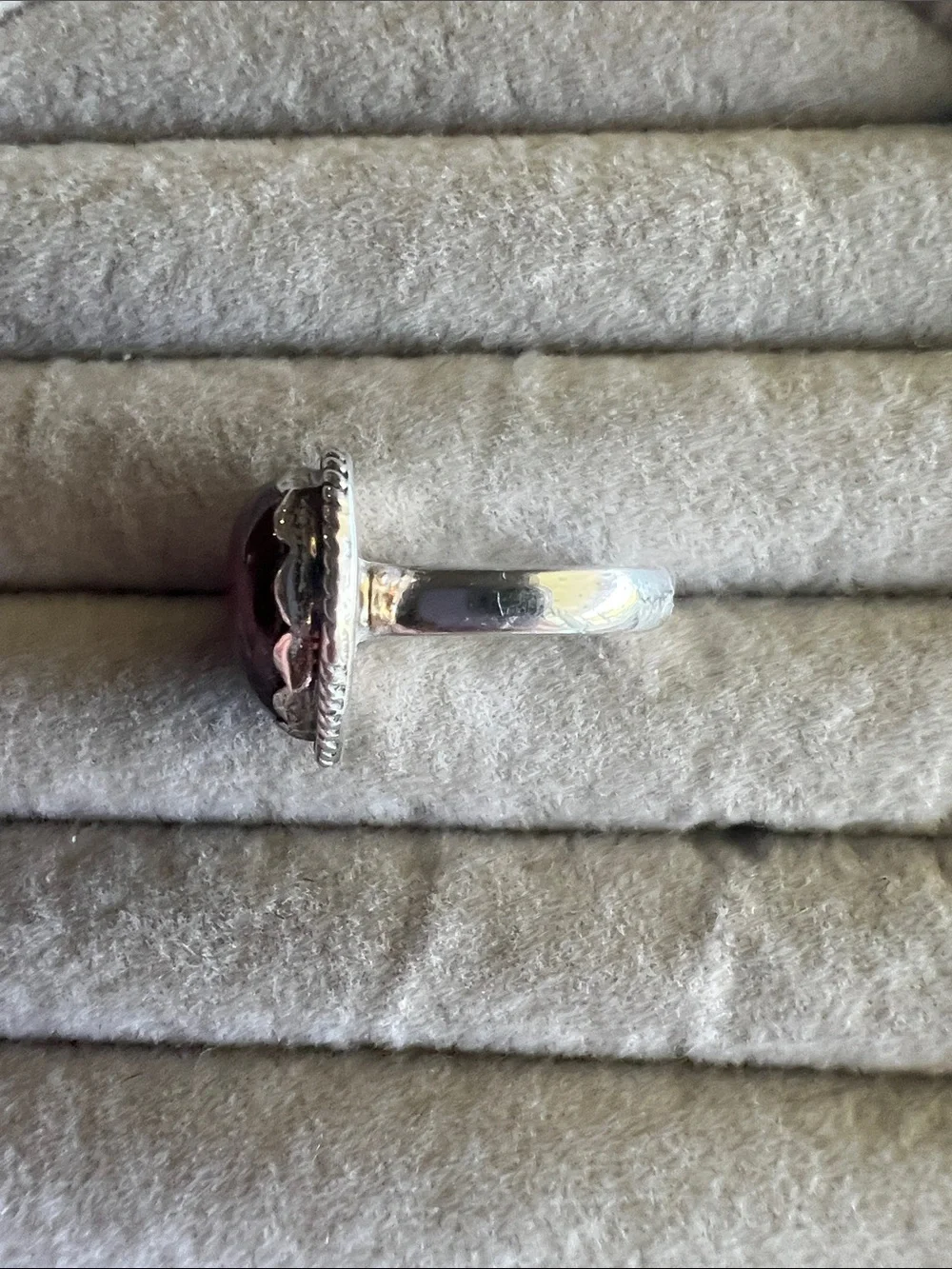 Heart-Shaped Garnet Gemstone Silver Ring - Women's Jewelry